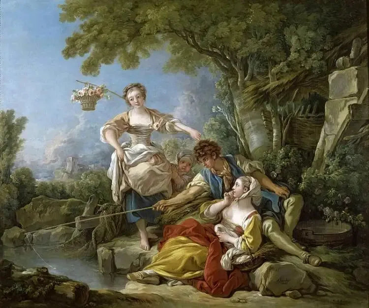 Fisket med spö - François Boucher