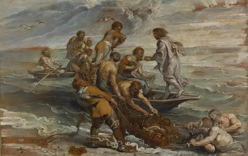Den mirakulösa fisket - Peter Paul Rubens