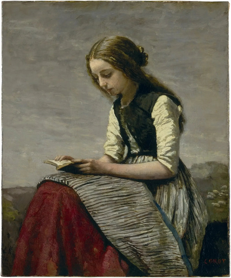 Den lilla läsaren - Jean-Baptiste Camille Corot