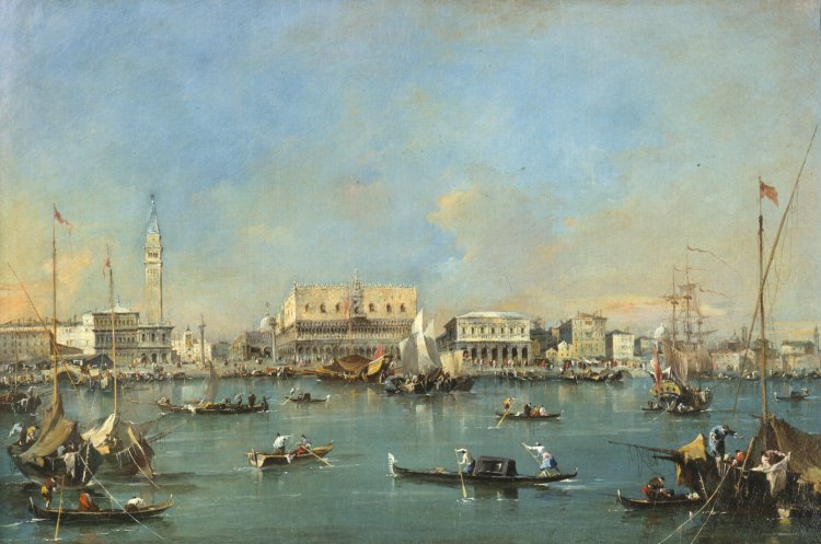 La Piazzetta och Esclavons kaj - Francesco Guardi