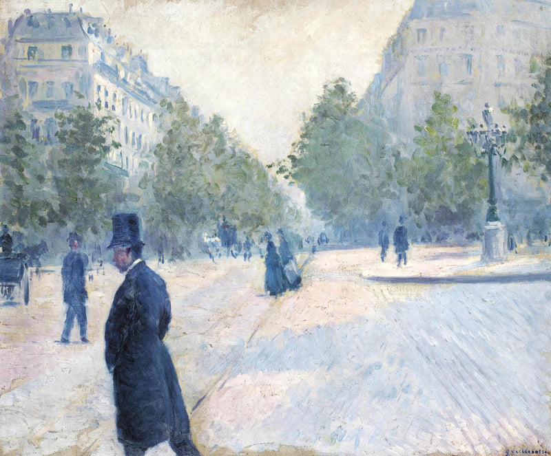 Platsen Saint-Augustin, dimmig tid - Gustave Caillebotte