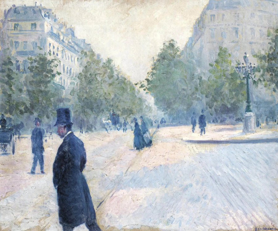 Platsen Saint-Augustin, dimmig tid - Gustave Caillebotte