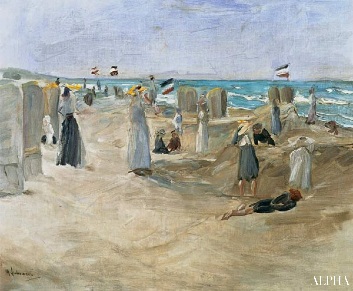 La plage de Noordwijk - Max Liebermann - Reproductions de tableaux et peintures haut de gamme