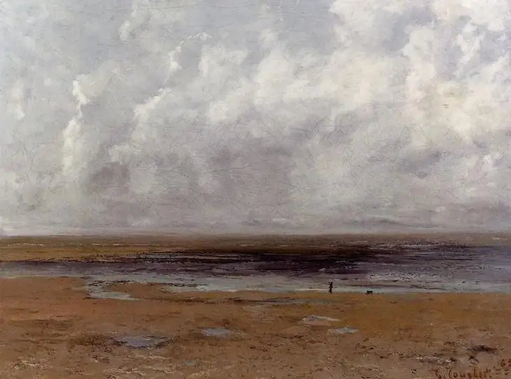 Trouvilles strand vid ebb - Gustave Courbet