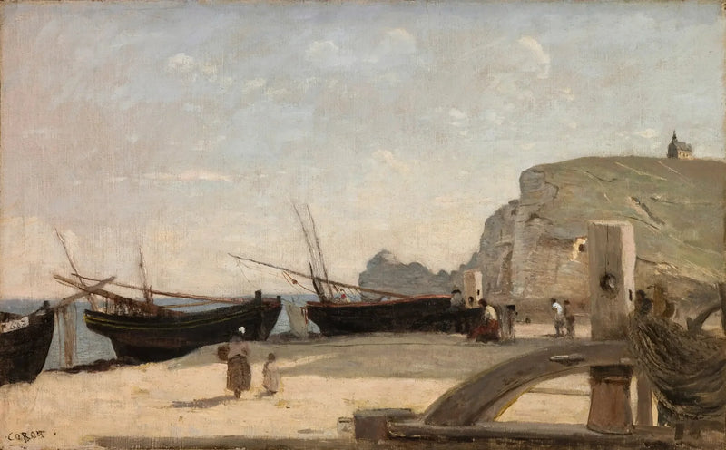 Stranden, Étretat - Jean-Baptiste Camille Corot