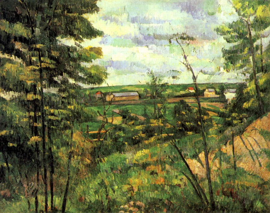 Slätten vid Saint-Ouen-l'Aumône sedd från Chou-gruvorna - Paul Cézanne