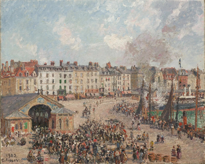 Fiskmarknaden i Dieppe - Camille Pissarro