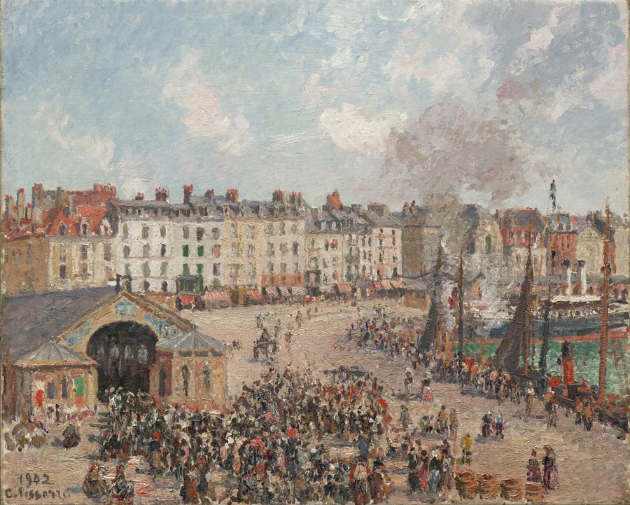 Fiskmarknaden i Dieppe - Camille Pissarro