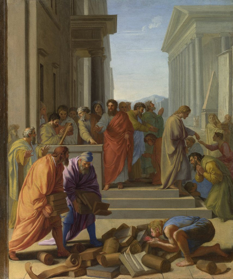 Saint Paul predikan i Efesos - Eustache Le Sueur