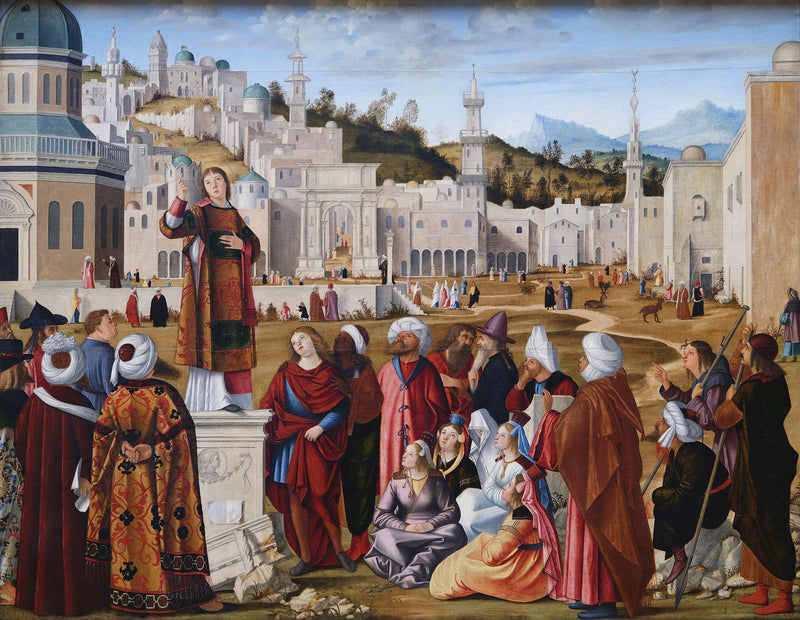 Sankt Stefan predikan - Vittore Carpaccio