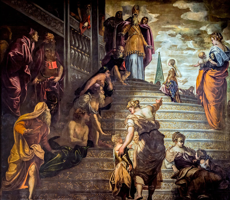 Presentation av Jungfru Marias tempel - Jacopo Tintoretto