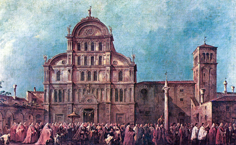 Venetiansk dogepromenad vid San Zaccaria - Francesco Guardi