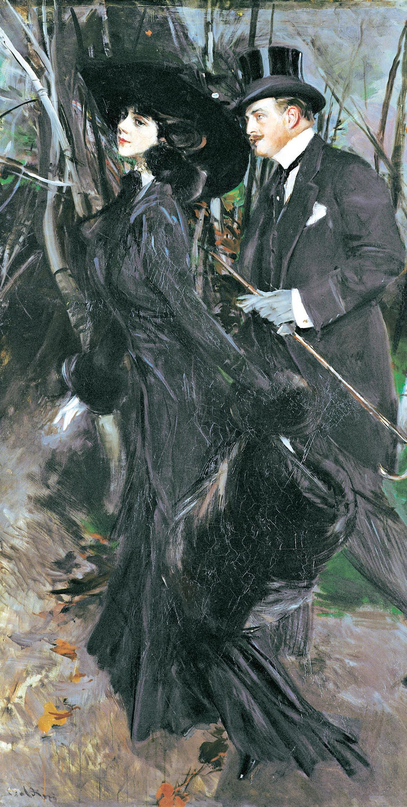 Promenad i skogen - Giovanni Boldini