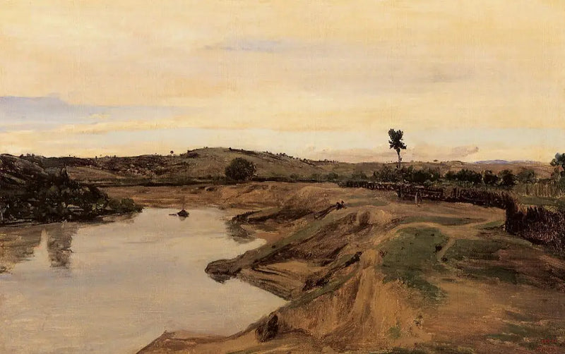 Promenaden av Poussin, landsbygd i Rom - Jean-Baptiste Camille Corot