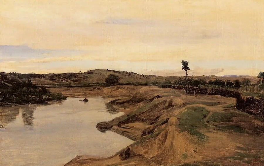 Promenaden av Poussin, landsbygd i Rom - Jean-Baptiste Camille Corot