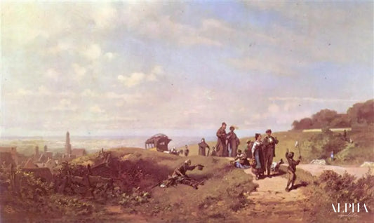 La promenade du dimanche, c.1865 - Carl Spitzweg - Reproductions de tableaux et peintures haut de gamme