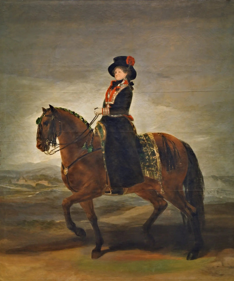 Drottning María Luisa till häst - Francisco de Goya