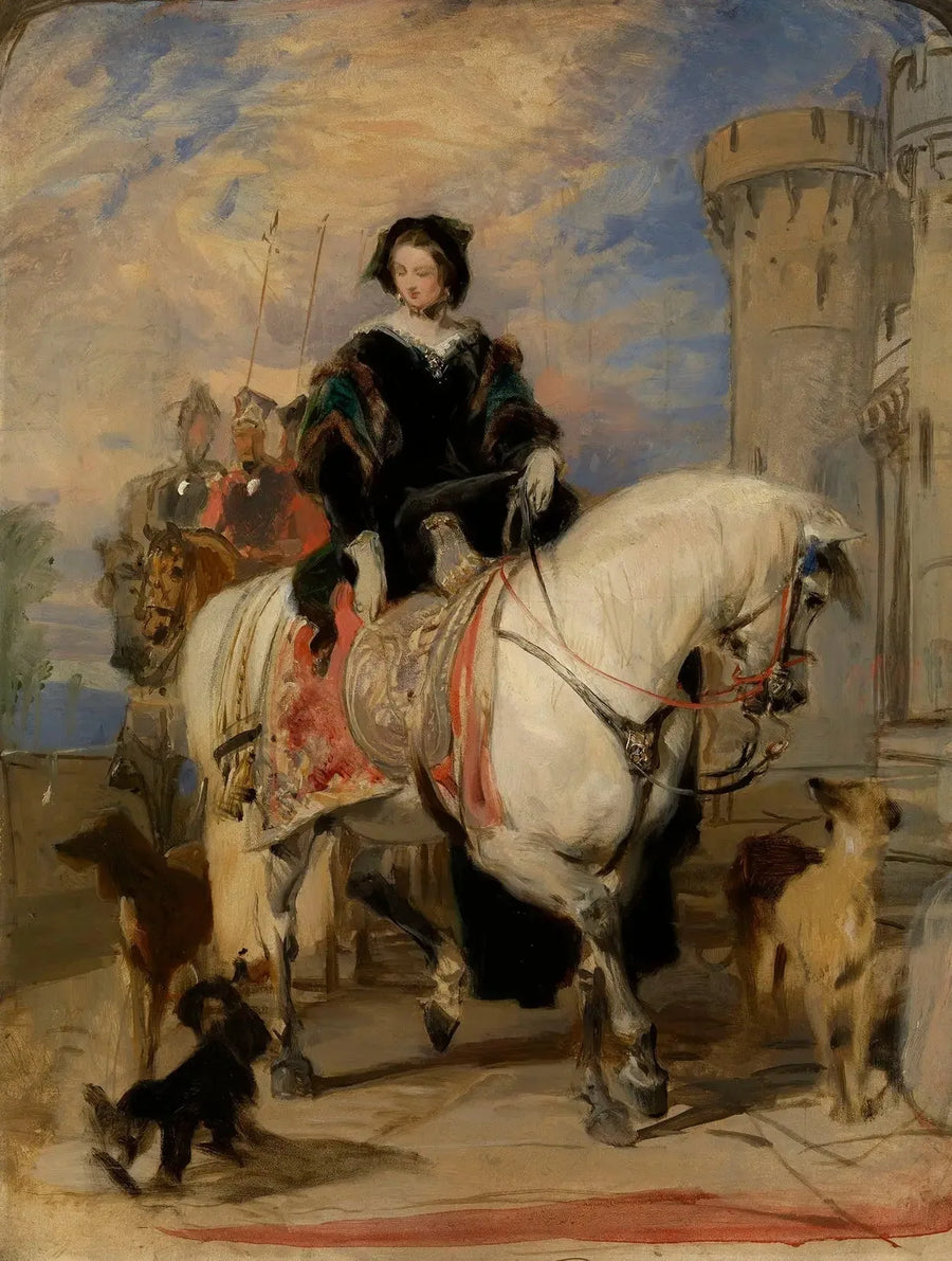 Kungen Victoria (1819-1901) till häst - Edwin Henry Landseer