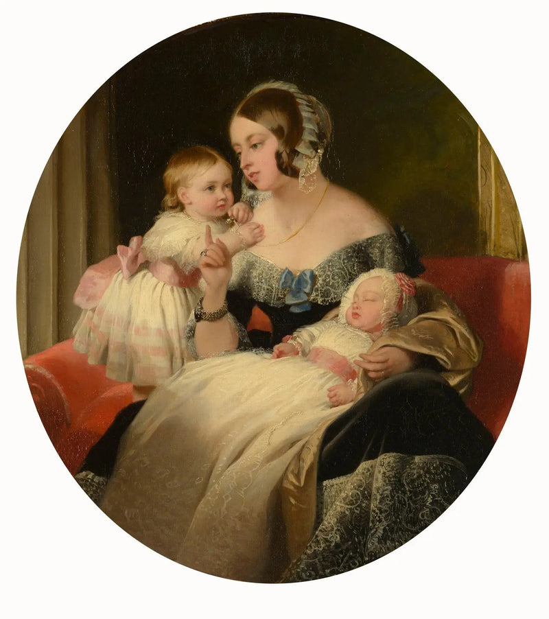 Kungen Victoria med prinsessan Royal och prinsen av Wales - Edwin Henry Landseer
