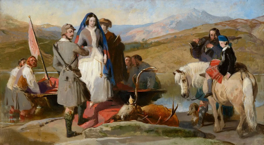 Kungen Victoria anländer till Loch Muick - Edwin Henry Landseer