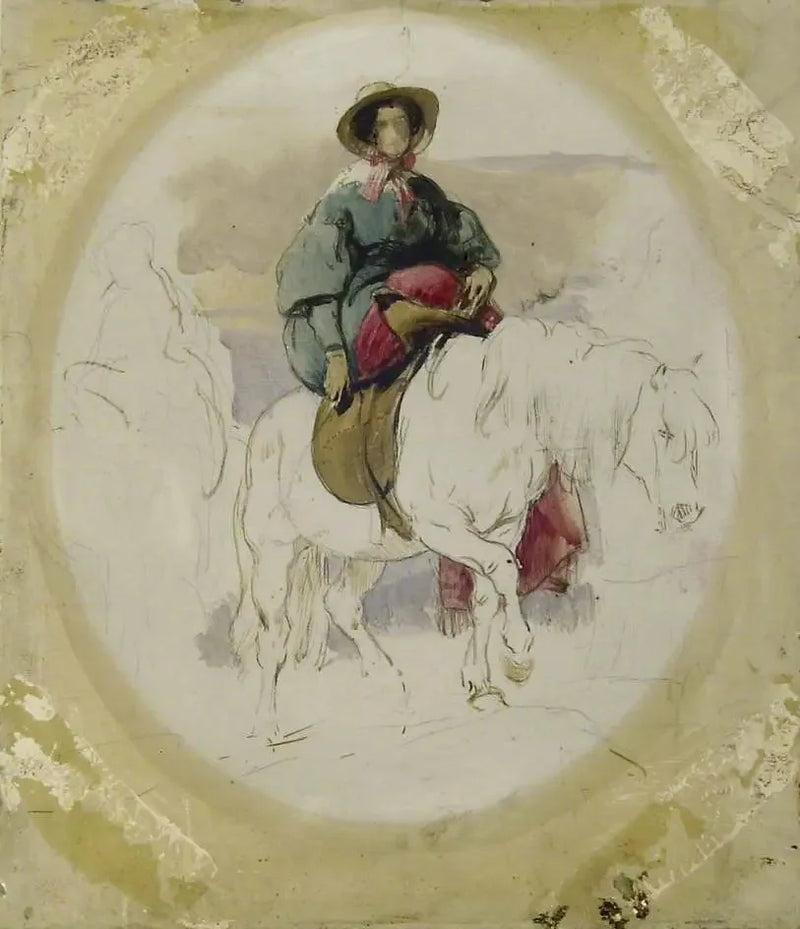 Drottning Victoria på en höglandshäst - Edwin Henry Landseer