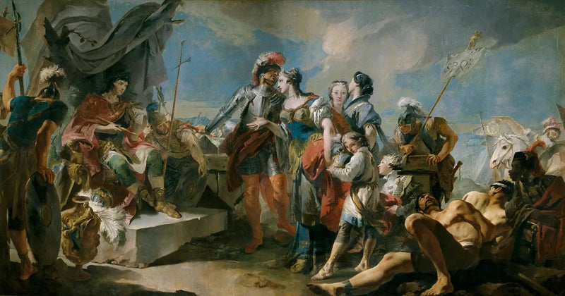 Drottning Zenobia framför kejsaren Aurelian - Giovanni Battista Tiepolo