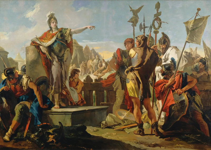 Königin Zénobie håller ett tal till sina soldater - Giovanni Battista Tiepolo