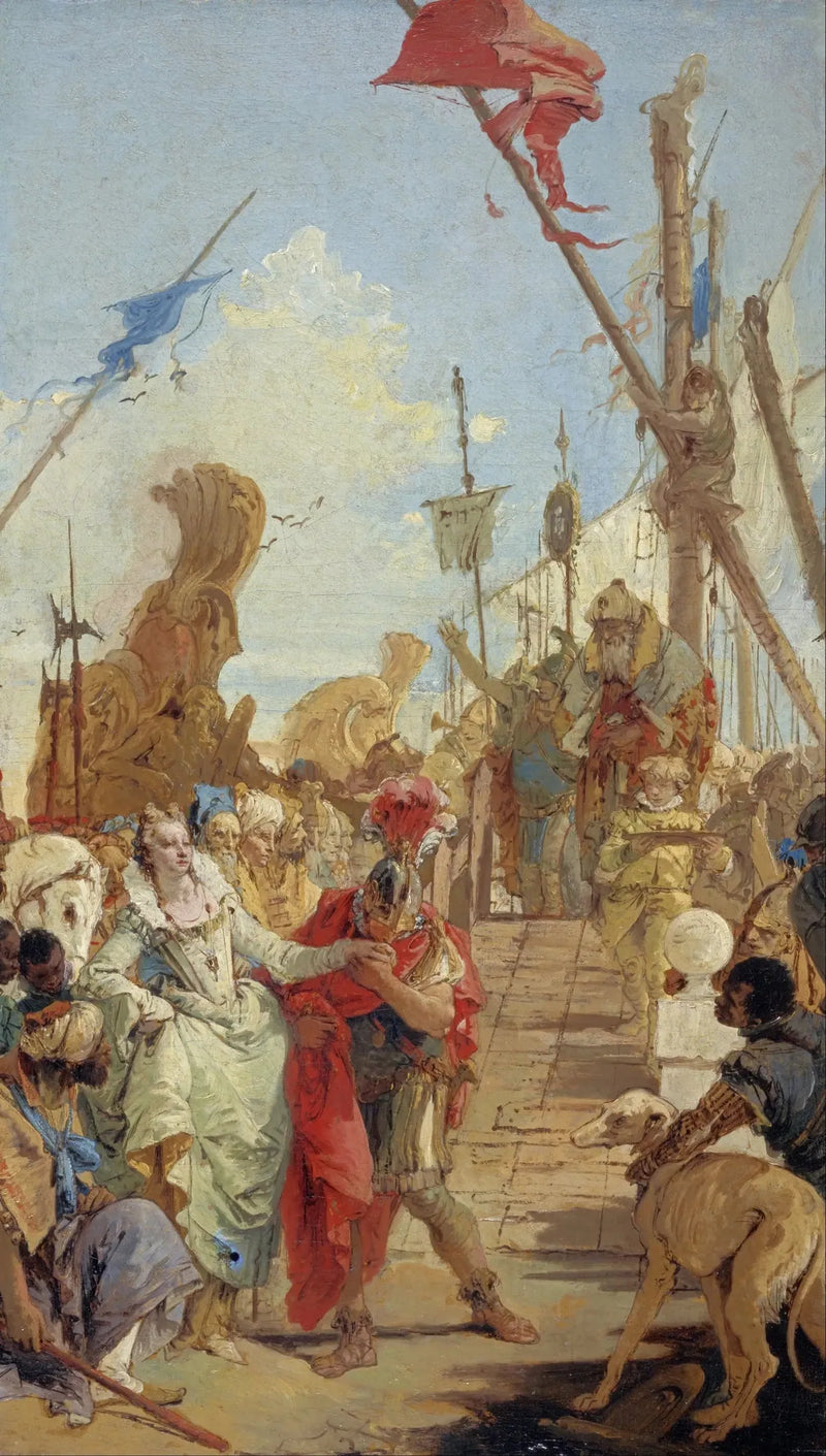 Antoine och Kleopatras möte - Giovanni Battista Tiepolo