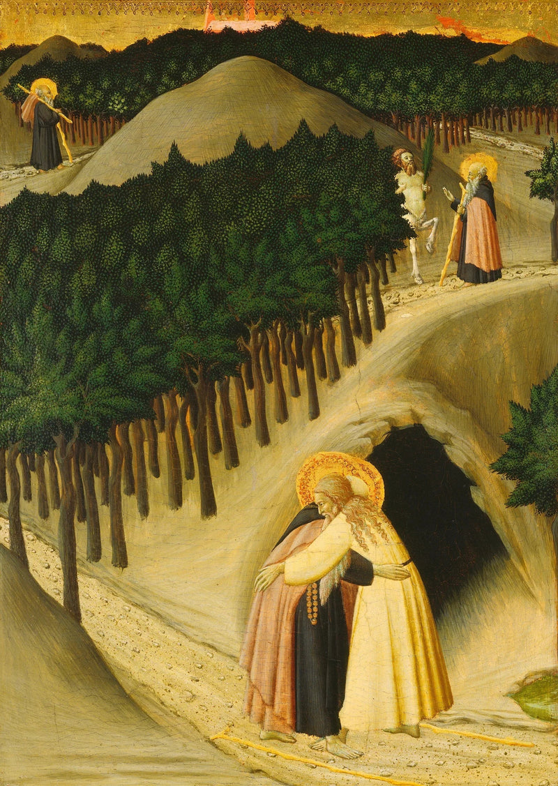 Saint Antonius och Saint Paulus möte - Master of the Osservanza