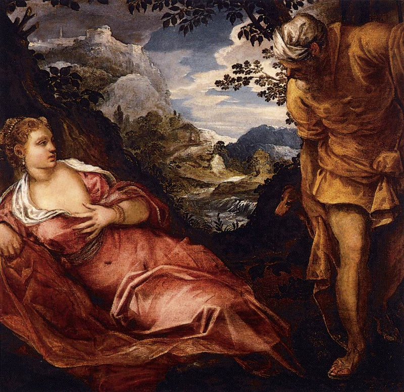 Tamar och Juda-mötet - Jacopo Tintoretto
