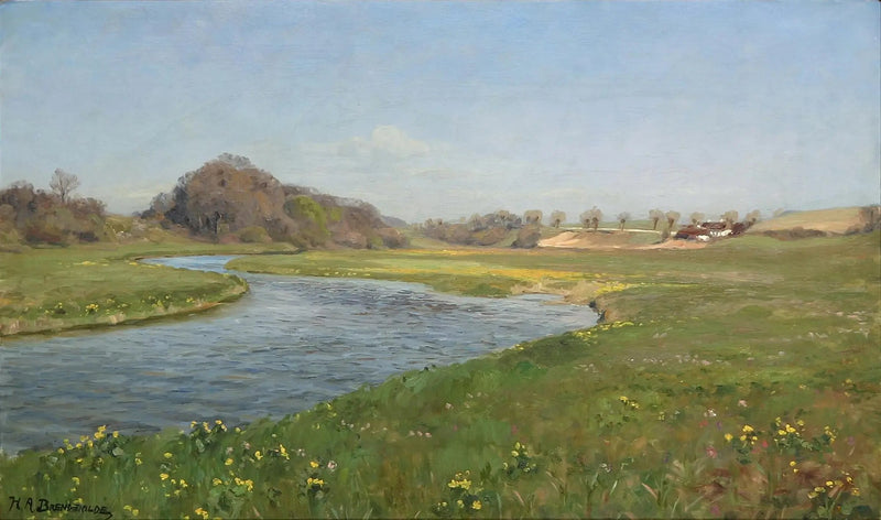 Suså-floden nära Herlufsholm. - H. A. Brendekilde