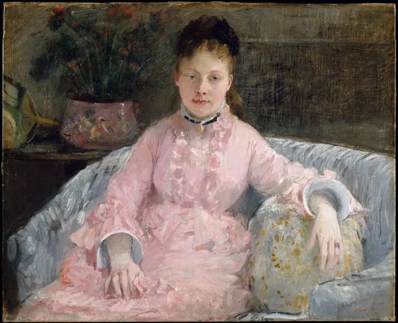 Den rosa klänningen (Albertie-Marguerite Carré, senare Madame Ferdinand-Henri Himmes, 1854-1935) - Berthe Morisot