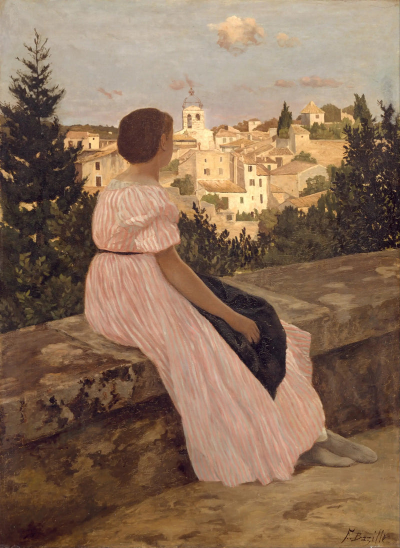 Den rosa klänningen - Frédéric Bazille