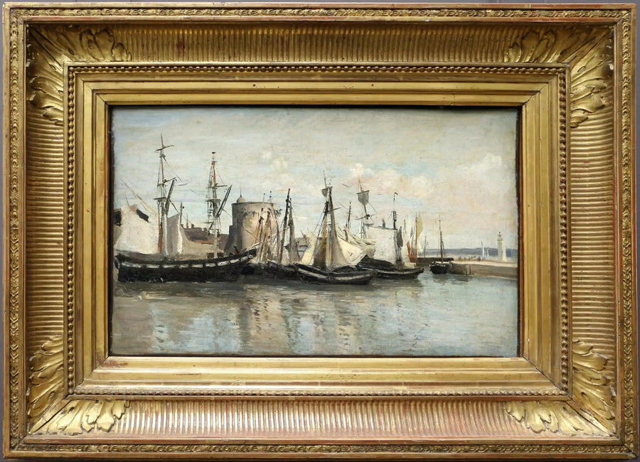 La Rochelle. Inloppet till muddringshamnen. - Jean-Baptiste Camille Corot