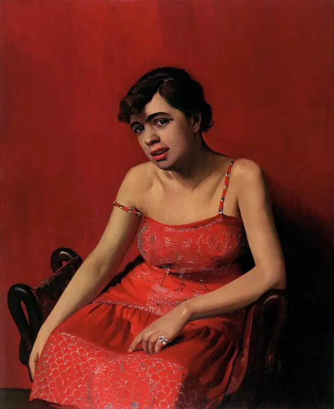 Den rumänska i röd klänning - Félix Vallotton
