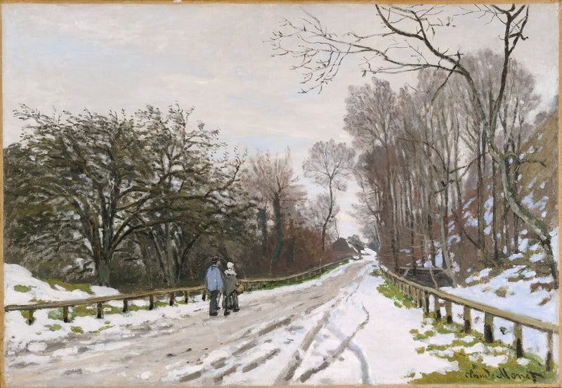 Vägen till gården Saint-Siméon, snöeffekt - Claude Monet