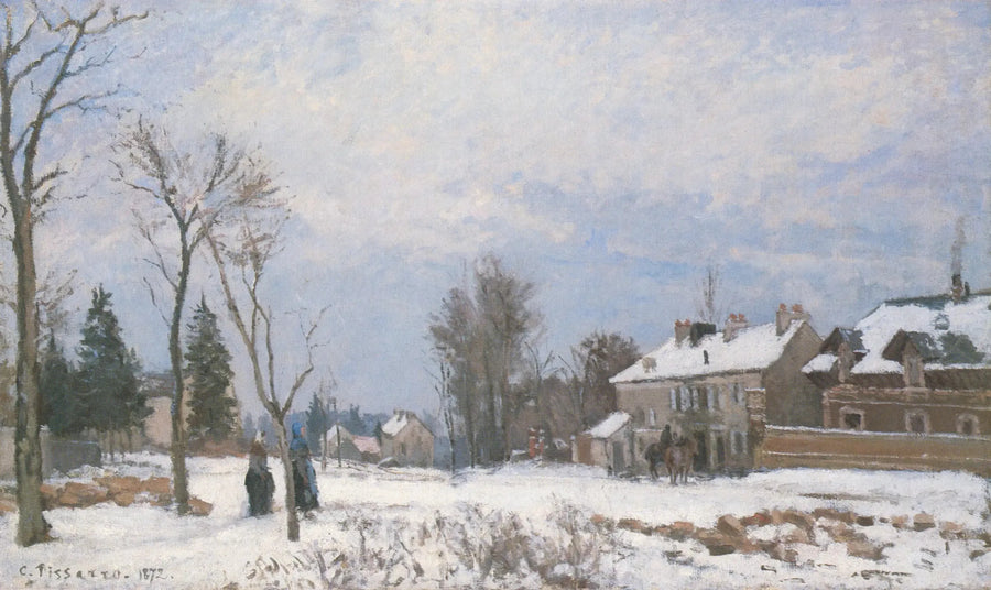 Vägen från Versailles till Saint-Germain, Louveciennes, snöeffekt - Camille Pissarro