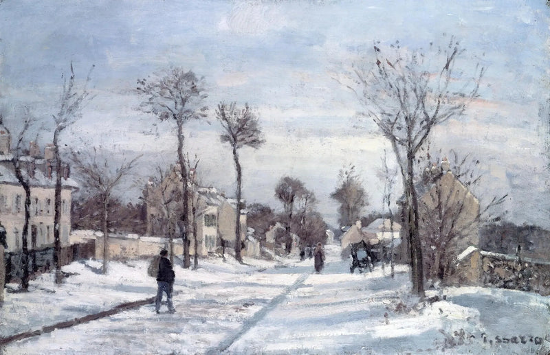 Vägen till Versailles, Louveciennes, snö - Camille Pissarro