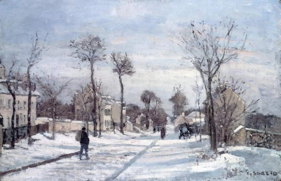 Vägen till Versailles, Louveciennes, snö - Camille Pissarro