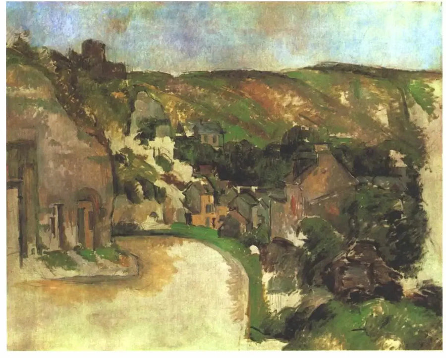 Den svängda vägen i La Roche-Guyon - Paul Cézanne