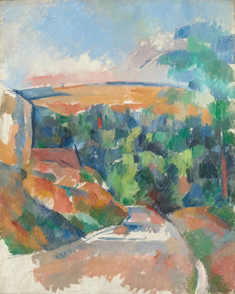 Den svängda vägen; Vårmorgon i Saint-Antonin - Paul Cézanne