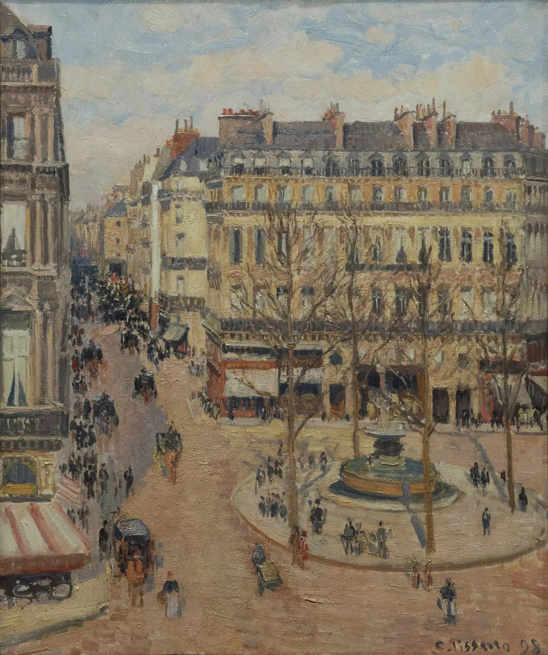 Gatan Saint-Honoré, morgon, solens effekt - Camille Pissarro