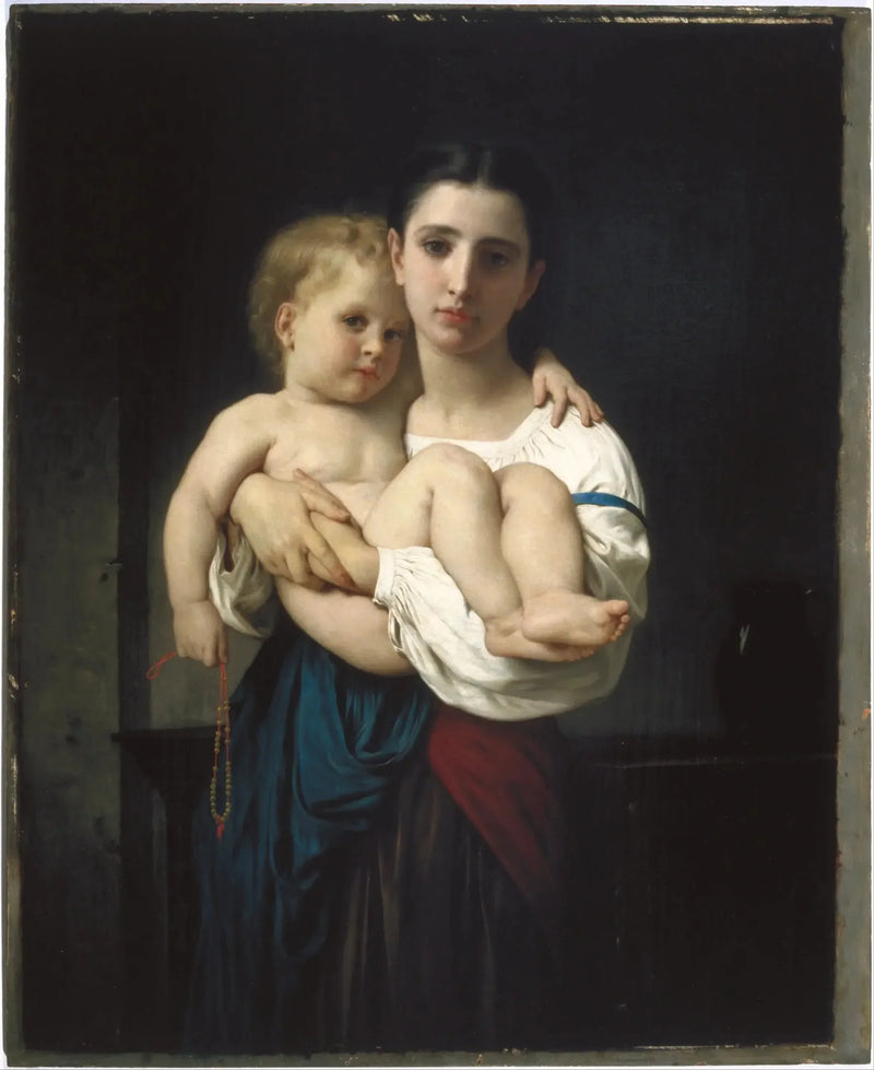 Den äldre systern, miniatyr (Den äldre systern, miniatyr) - Bouguereau