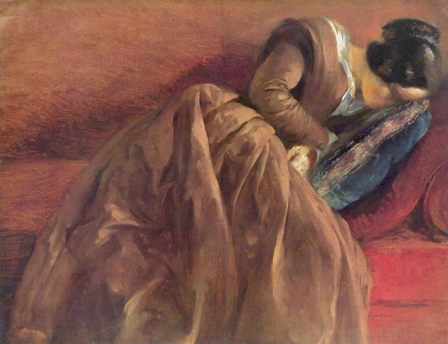 Menzels syster, Emilie, sovande - Adolph von Menzel