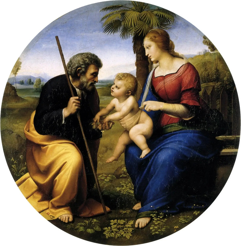 Den heliga familjen vid palmen - Raphael Sanzio