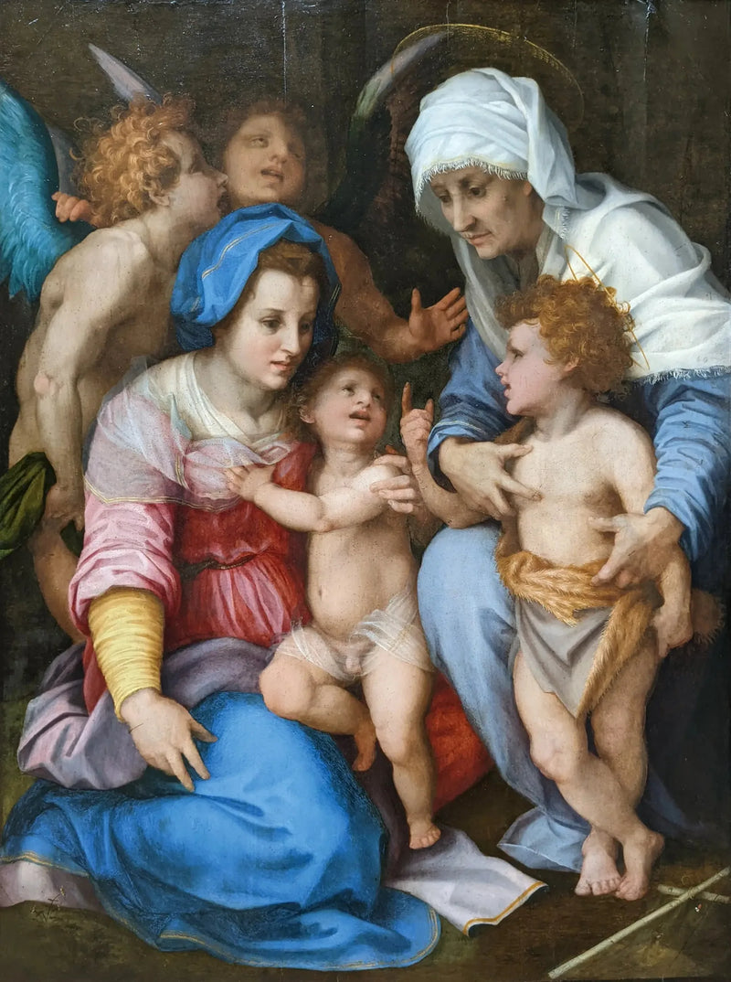 Den heliga familjen med änglar - Andrea del Sarto