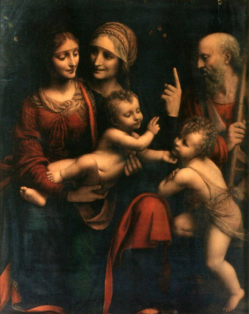 Den heliga familjen med heliga Anna och helige Johannes Döparen - Bernardino Luini