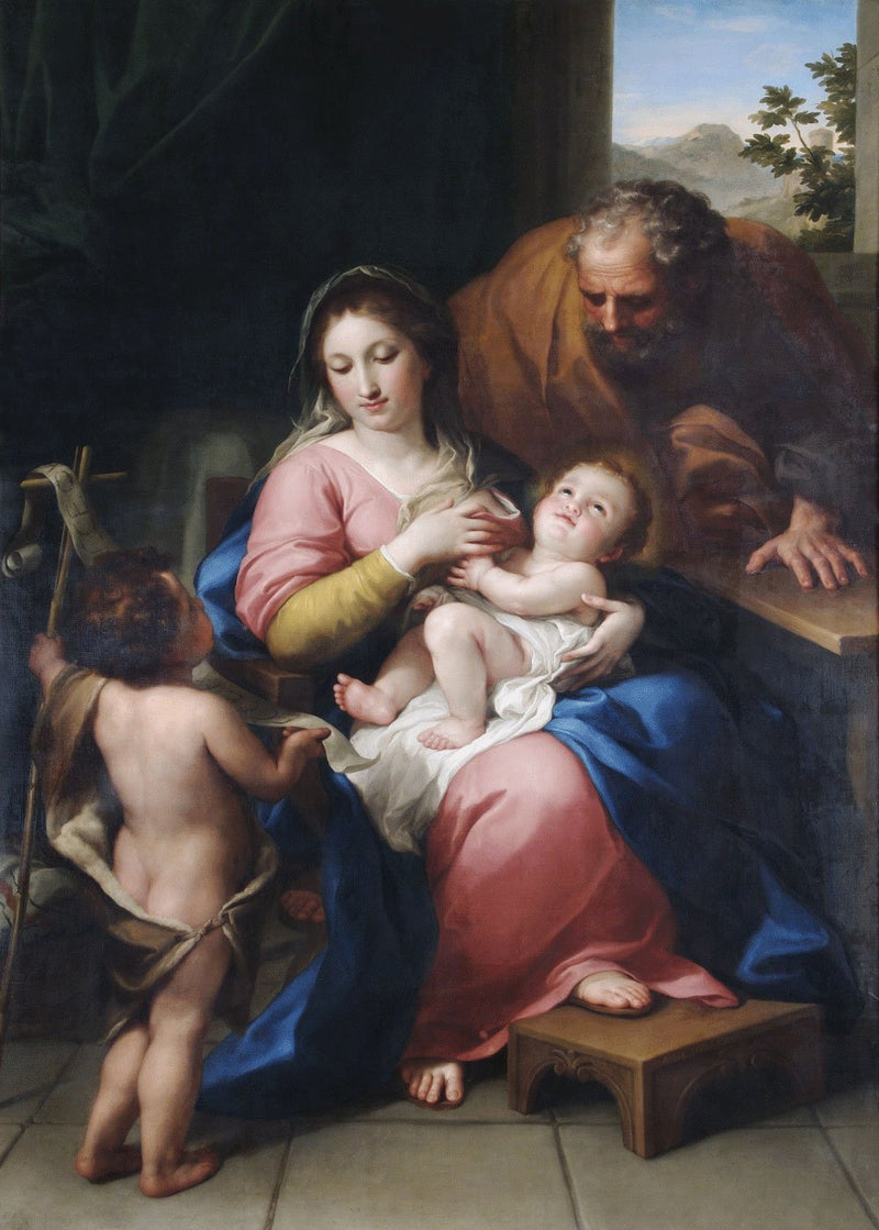 Den heliga familjen med den heliga Johannesbarnet - Anton Raphael Mengs