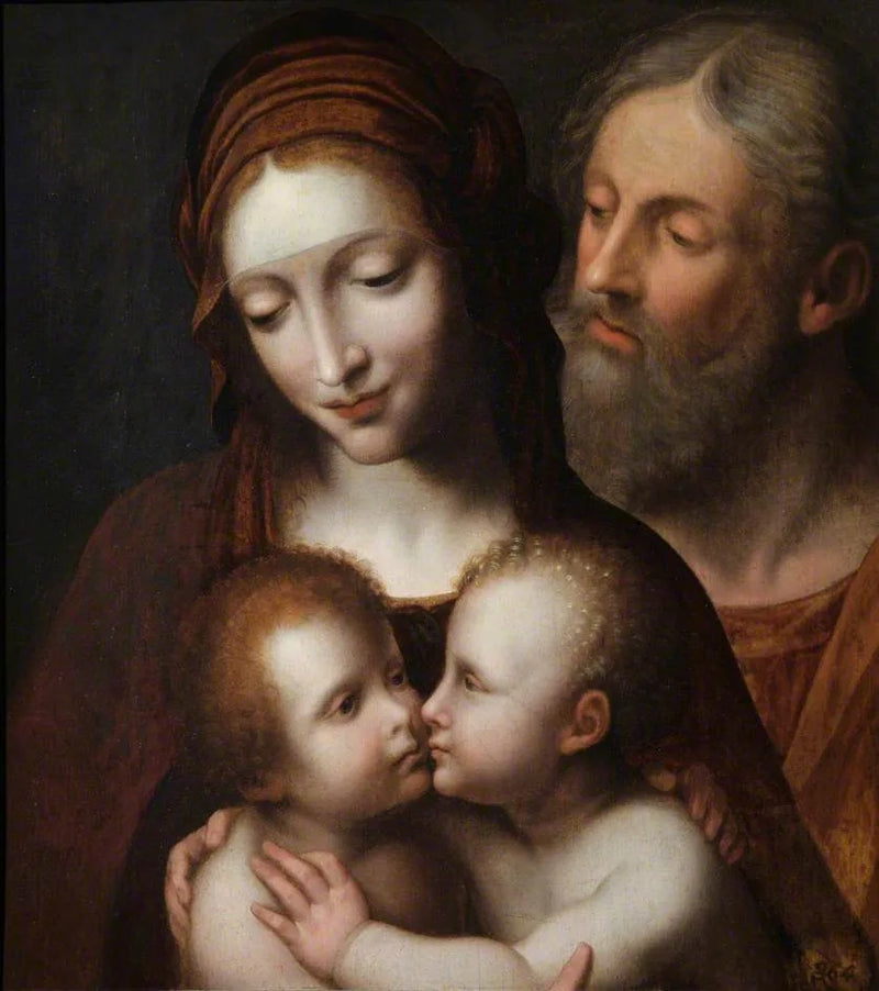 Den heliga familjen med den heliga barnet Johannes - Bernardino Luini