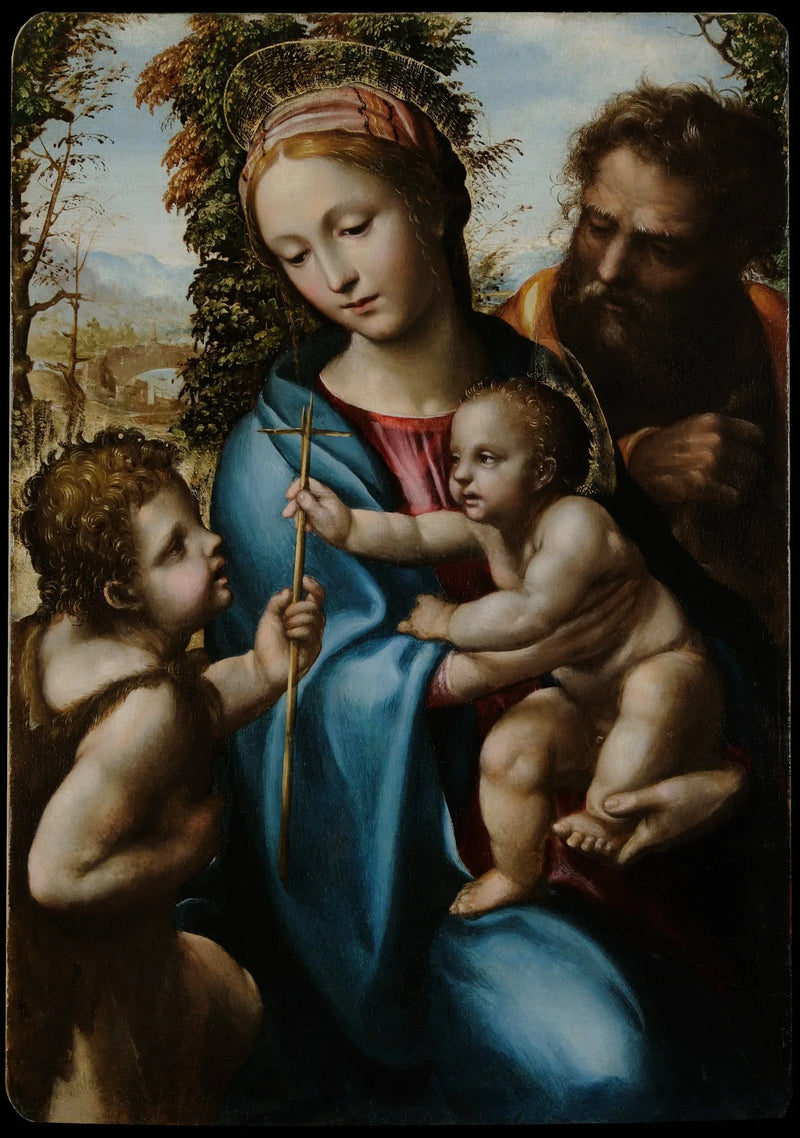 Den heliga familjen med den unge helige Johannes - Il Sodoma (Giovanni Antonio Bazzi)